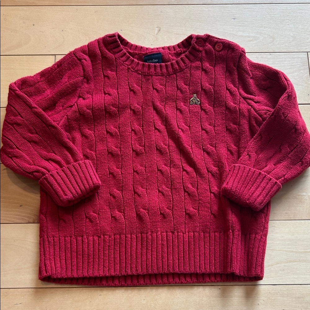 Baby Gap Cherry Red Cable Knit Sweater